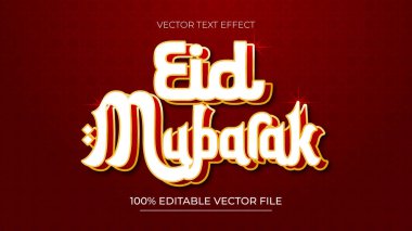 Bayram Mübarek metin efekti düzenlenebilir lüks kırmızı ve altın rengi Tema