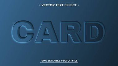Kart Kabartma Metin Efekti Koyu Mavi Arkaplan Efekti