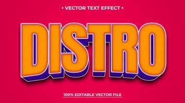 Kalın, 3D DISTRO Metin Efekti Pembe Arkaplanda Turuncu ve Mor