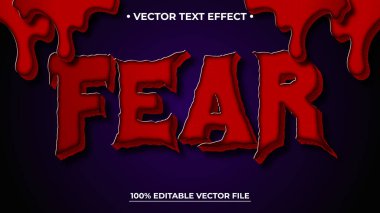 Koyu arkaplan üzerinde kırmızı damlayan korku metin efekti, düzenlenebilir vektör dosyası