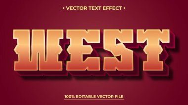 Kızıl Arkaplanda Gölgesi Olan Cesur, Ayrıntılı Vektör Metni Efekti Batı