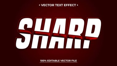 Kırmızı Gradyan ve Vektör Dosyası Kullanılabilirliği ile Kalın SHARP Metin Efekti