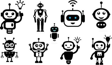 Ai robotu beyaz arkaplanda izole edildi