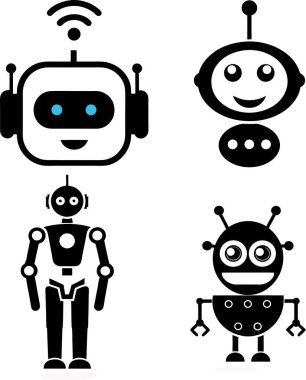 Ai robotu beyaz arkaplanda izole edildi