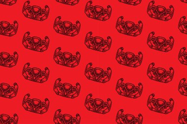 Kırmızı arka planda spor direksiyon çizgisi kusursuz desen. Spor, otomotiv, garaj, yedek parça, sanayi ürünleri için iç desenli duvar kağıdı