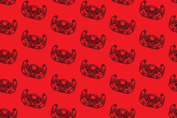 Kırmızı arka planda spor direksiyon çizgisi kusursuz desen. Spor, otomotiv, garaj, yedek parça, sanayi ürünleri için iç desenli duvar kağıdı