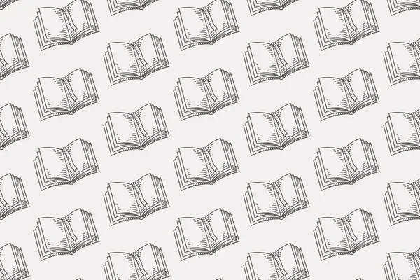 Yer imleriyle kusursuz bir kitap deseni. Kırtasiye malzemeleri, kitapçılar, kütüphaneler, eğitim malzemeleri ve edebiyat temalı tasarımlar için mükemmel. Yazdırma ve dijital projeler için ideal.