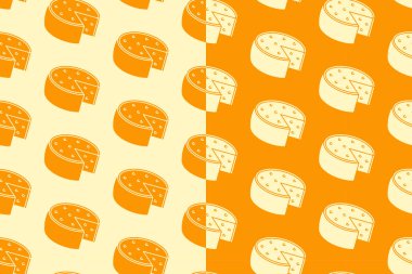 Peynir, sarı beyaz arka planda pürüzsüz bir desen oluşturur. Peynir kabartma desenli arka plan. Çedar retro izole edilmiş motif duvar kağıdı. Gıda etiketi, ambalaj ve ürün