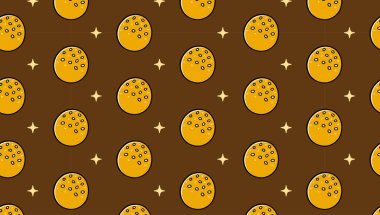 Solaryumda açık renkli desenli Çin usulü susamlı tatlı. Jian alkollü araç kullanırken kızartılmış hamur işi dikişsiz arkaplan. Glutinous Rice Ball Atıştırmalık Motifi fırın ürünleri için izole edilmiş