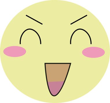 Mutlu gülümseyen çizgi film yüz vektör çizimi