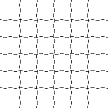 Kusursuz soyut dalga şebekesi süsü, dalgalı çizgilerden yapılmış, minimalist arka planlar için iyi.