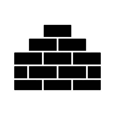 Beyaz arka planda koyu siyah tuğla desenli bir duvar tasvir edilir. Bu, sistematik olarak yerleştirilmiş katı siyah tuğlaları gösteren bir görüntü içerir, beyaz arkaplan üzerinde bir duvar deseni oluşturur.