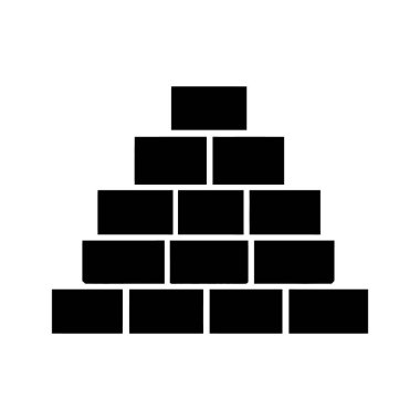 Beyaz zemin üzerindeki siyah dikdörtgen bloklarla oluşturulan piramit şekli yapılandırılmış biçim ve basit görsel cazibe yaratır, minimalist kullanım için mükemmeldir..