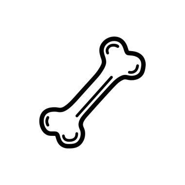 Beyaz arka planda kalın siyah felçli basit bir kemik yapısı evcil hayvan mamasına benziyor. Minimalist, bekar ve tanınması kolay bir ikon..