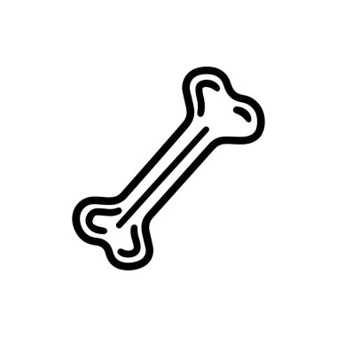 Beyaz arka plandaki tek bir kemik ana hatları minimalizm ve basitlik taşır, temiz simgeler, vektör elementleri veya tıbbi temalı görseller için mükemmeldir.