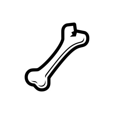 Tek bir köpek kemiği ana hatları beyaz arka plan sadeliği ile merkezlenmiştir, ki bu da veterinerlik amaçları veya eğitim içeriği için kullanılır..