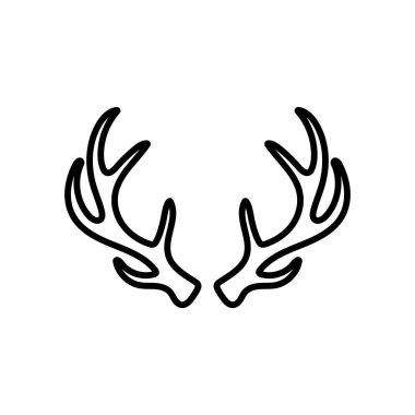Black antler outline on a white background shows the beauty of nature and is perfect for adding a rustic touch to any project.