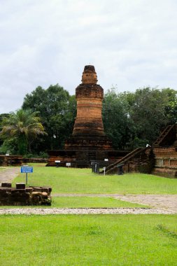Riau, Endonezya - 25 Ocak 2025: Muara Takus Kampar Regency 'de bir Budist tapınak kompleksi..