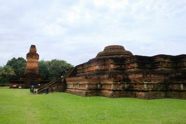 Riau, Endonezya - 25 Ocak 2025: Muara Takus Kampar Regency 'de bir Budist tapınak kompleksi..