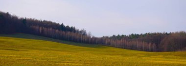 Panoramic view of picturesque mountains, majestic peaks, natural landscape, green valleys, sky and clouds, peaceful atmosphere, distant mountain scenery.
