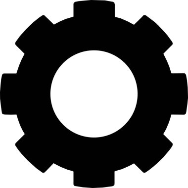 Black Gear Simgesi Makine Mühendisliği, Makine, Yazılım Ayarları, Endüstriyel Teknoloji Sembolü
