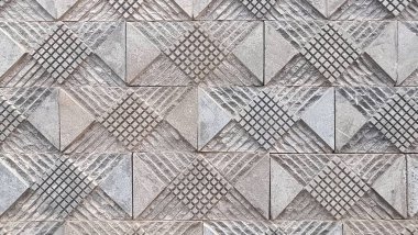 3 boyutlu oluşturma yazılımı için düz köşegen çizgileri ve doğal kahverengi renkli arkaplan materyalleri içeren kutu şekilli duvar deseni