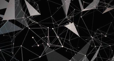 Birbirine bağlı noktaların ve çizgilerin yer aldığı modern bir soyut ağ arkaplanı. Tasarım, bilim veya teknolojiyle ilgili projeler için uygun bağlantı, teknoloji ve dijital iletişim öneriyor.