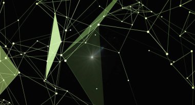 Bu soyut arkaplan, dijital ve geleceksel bir his yaratarak noktaları ve çizgileri birleştiren bir ağ oluşturuyor. Tasarım, modern ve dinamik bir görsel öğe sunarak teknoloji, bilim veya iletişimle ilgili projeler için idealdir. Bu resim