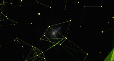 Satırlarla birbirine bağlı parlayan düğümlerle soyut ağ arkaplanı. Teknolojiyi, dijital iletişimi ve gelecekçi kavramları temsil eder. Duvar kağıtları, sunumlar ve tasarım elemanları için harika.