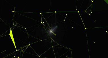 Parlak ağ bağlantıları olan soyut teknoloji geçmişi. Dijital veri görselleştirme ve geleceksel tasarım konsepti. Bilim, teknoloji veya iletişim projeleri için ideal.