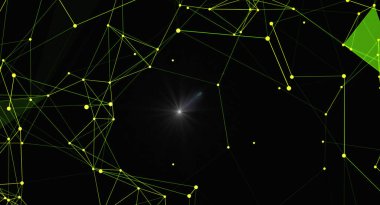 Birbirine bağlı düğüm ve çizgilerden oluşan bir ağ içeren soyut bir arka plan, teknoloji ve iletişim hissi yaratıyor. Bu dinamik tasarım, web siteleri, sunumlar ve dijital gibi modern, fütüristik bir dokunuşa ihtiyaç duyan projeler için mükemmeldir. 