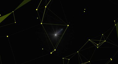 Noktaları ve çizgileri birleştiren fütüristik soyut bir zemin. Teknoloji, bilim ya da iletişim temalı projeler için mükemmel. Bu resim ağın merkezinde parlayan bir ışık barındırır..