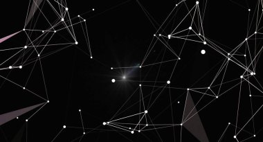 Noktaları ve çizgileri birleştiren soyut geometrik arkaplan. Ağ bağlantısı yapısı. Dijital veri görselleştirme. Bilim, teknoloji konsepti. Sunumlar, duvar kağıtları ve tasarım şablonları için kullanılabilir.