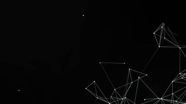 Birbirine bağlı çizgi ve noktalardan oluşan geometrik bir ağ içeren soyut bir arkaplan. Bu minimalist tasarım teknoloji, bilim veya kurumsal sunumlar için mükemmeldir. Temiz, zarif stil modern ve gelecekçi bir his yaratıyor..