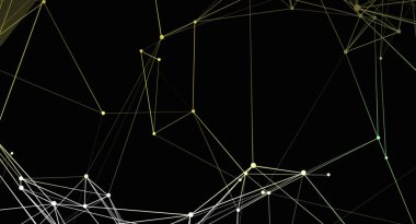 Karanlık bir zemin üzerinde birleşen soyut bir çizgi ve noktalar ağı geleceksel bir bağlantı yaratıyor. Görüntü geometrik desenli ve kablo dizaynlı dijital ve karmaşık bir yapıya sahiptir..