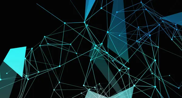 Bu, mavi çizgiler ve noktaların yer aldığı soyut bir teknoloji arka planıdır ve çeşitli çokgenlerle siyah bir arkaplan üzerine kurulu karmaşık bir ağ yapısı oluşturmaktadır. Tasarım fütüristik ve dijital bir his yaratıyor. Bu görüntü teknoloji için ideal.