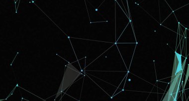 Bu, birbirine bağlı açık mavi noktalar ve çizgiler ağıyla soyut bir geometrik arkaplan. Tasarım, bağlantılara ve yapıya odaklı dijital veya teknolojik bir tema öneriyor. Renk paleti basittir, bir d üzerinde açık mavi kullanılır.