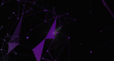 Bu büyüleyici görüntü, siyah bir arkaplan karşısında soyut bir mor ağ pleksus sergiliyor. Teknoloji, veri ağları ya da geleceksel tasarımlarla ilgili kavramları aktarmak için mükemmel. Karmaşık bağlantılar ve canlı renkler bir Visua yaratır.