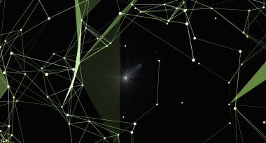 Noktaları ve çizgileri birleştiren soyut ağ arkaplanı. Kimya, biyoloji, tıp, bilim, ticaret ve sunum geçmişi için geleceksel teknoloji bağlantı yapısı.