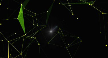 Merkezi karanlık bir arkaplanda parlayan ışıkla soyut bir pleksus ağ bağlantısı. Teknolojiyi, iletişimi ya da geleceksel kavramları resmetmek için mükemmel. Bu yüksek kaliteli görüntü bir bağlantı, yenilik ve rakamları çağrıştırıyor.