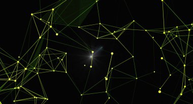 Noktaları ve çizgileri birleştiren soyut bir arkaplan. Bağlantı yapısı. Fütürist teknoloji. Soyut bilim grafik tasarımı. Pleksus efektli arkaplan.