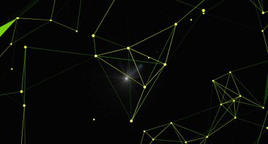 Parlak sarı ve yeşil çizgileri ve düğümleri olan soyut ağ bağlantısı arkaplanı. Teknoloji, veri, iletişim ve geleceksel kavramları temsil eder. Bilim, dijital ve internetle ilgili görseller için ideal.