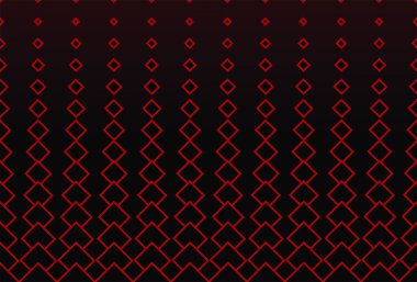 Azalan kırmızı elmas şekilleri içeren soyut bir geometrik desen. Karanlık bir arkaplana karşı. Tasarım, çeşitli yaratıcı projeler için modern ve zarif bir görsel doku sunuyor..