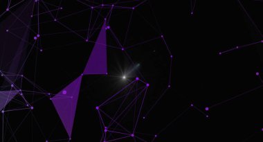 Siyah zemin üzerinde canlı bir mor pleksus. Birbirine bağlı ağları temsil ediyor. Teknoloji, bilim ya da fütüristik kavramları resmetmek için ideal. Tasarımlarınıza derinlik ve görsel ilgi eklemek için bu göz alıcı resmi kullanın.
