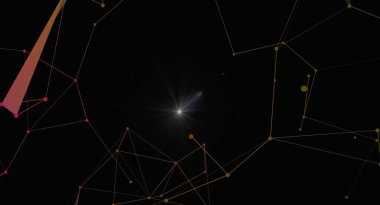 Parlayan merkezi bir noktaya sahip soyut ağ bağlantısı arkaplanı. Bu görüntü teknoloji, veri, iletişim ya da bilimsel kavramları temsil etmek için kullanılabilir. Tasarım, birbirine bağlı çizgiler ve noktalardan oluşan karmaşık bir sisteme sahip fütüristik ve modern..