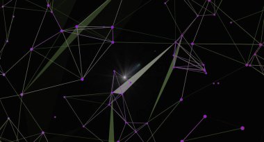Bir ışık patlaması ile soyut bir ağ bağlantısı arka planı. Bu görüntü teknolojiyi, bilimi ve dijital dünyanın karmaşık bağlantılarını temsil ediyor. Sunumlar, web siteleri veya modern ve yenilikçi bir proje için mükemmel
