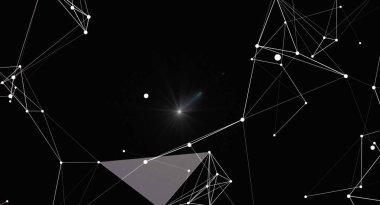 Birbirine bağlı çizgiler ve noktalardan oluşan, dijital ve geleceksel bir his yaratan modern bir soyut arkaplan. Teknoloji, bilim ya da veri görselleştirmesi ile ilgili tasarımlar için mükemmel. Monokrom renk şeması biraz elega katıyor.