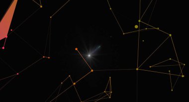 Noktaları ve çizgileri birleştiren soyut teknoloji geçmişi. Bağlantı yapısı dijital veri ve bilgi. Noktaları ve çizgileri birleştiren soyut çokgen uzay düşük polyester arka plan. Bağlantı yapısı. Bilim geçmişi. Gelecekçi t