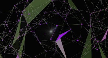 Parlayan bir yıldız ve bağlı ağ hatlarına sahip soyut pleksus arkaplanı. Teknolojiyi, bilimi, veri bağlantılarını ve gelecekçi kavramları temsil etmek için mükemmel. Geometrik şekiller ve parlayan elementler dinamik ve modern bir görsel oluşturur..