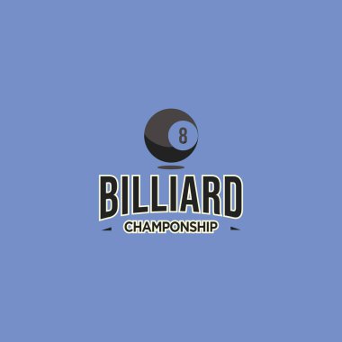 Bilardo logosu, bilardo salonu spor etiketi, bilardo logosu şablonu.
